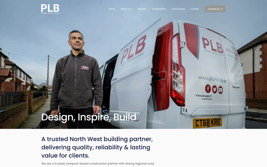 Penley Built Custom Wordpress Website for Business for Penny Lane Builders.